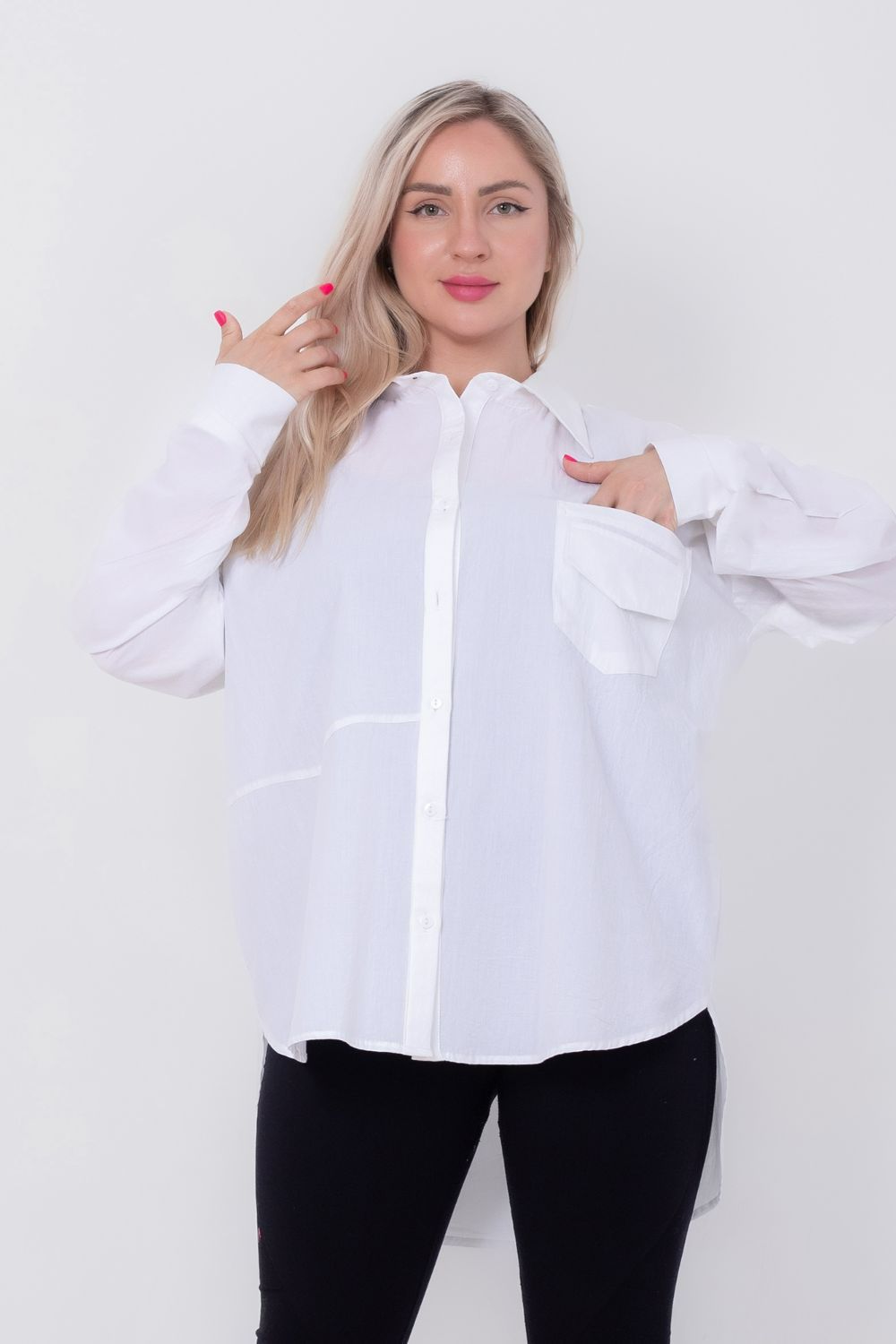 Miss Venus Basic Shirt with Side Flap Pocket