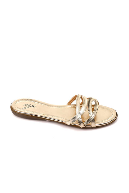 Summery Metallic Slippers