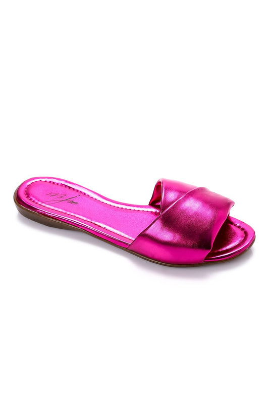 Mr.Joe Plain Casual Metallic Slippers