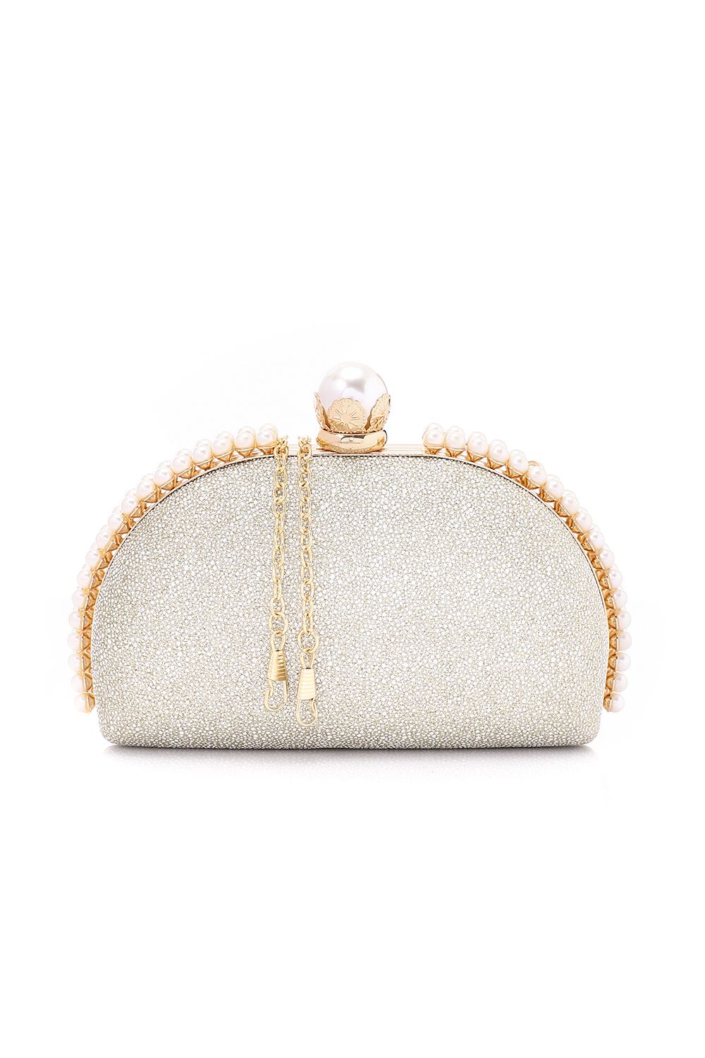 Mr.Joe Stylish Decorative Pearls Clutch