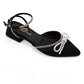 XO Style Strassed Strap Slingback Heeled Shoes