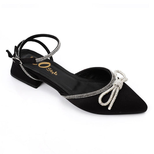 Strass Strap Slingback Heeled Shoes