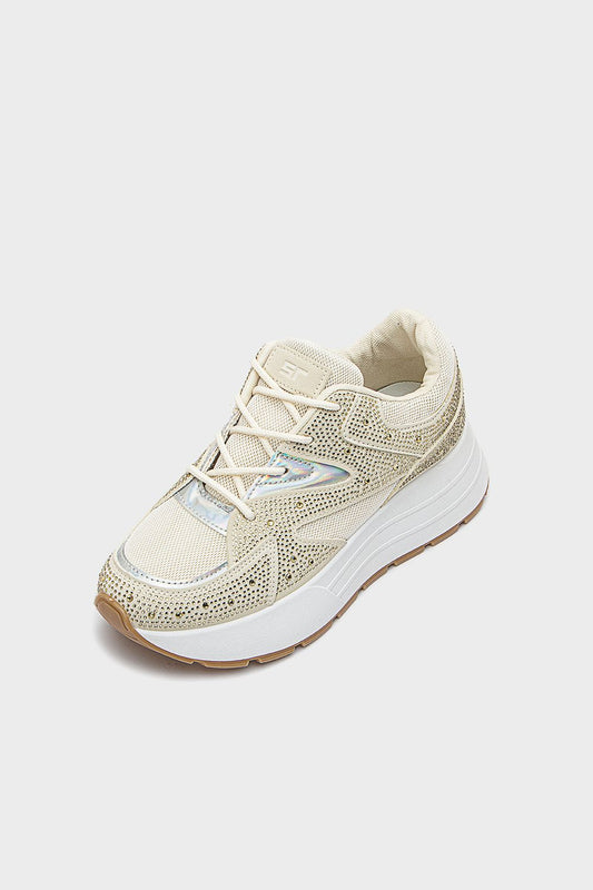 سنيكرز برباط مرصع ستراس، ذهبي