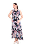 Miss Venus Floral Waist Belt Chiffon Dress