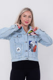 Miss Venus Casual Printed Denim Jacket