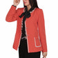 Smoky Fashionable Blazer With Guipure Detailing