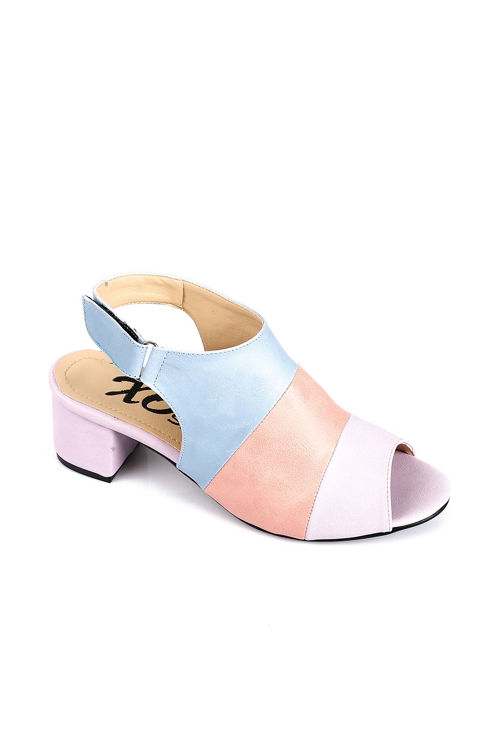 XO Style Tri-Tone Heeled Sandal