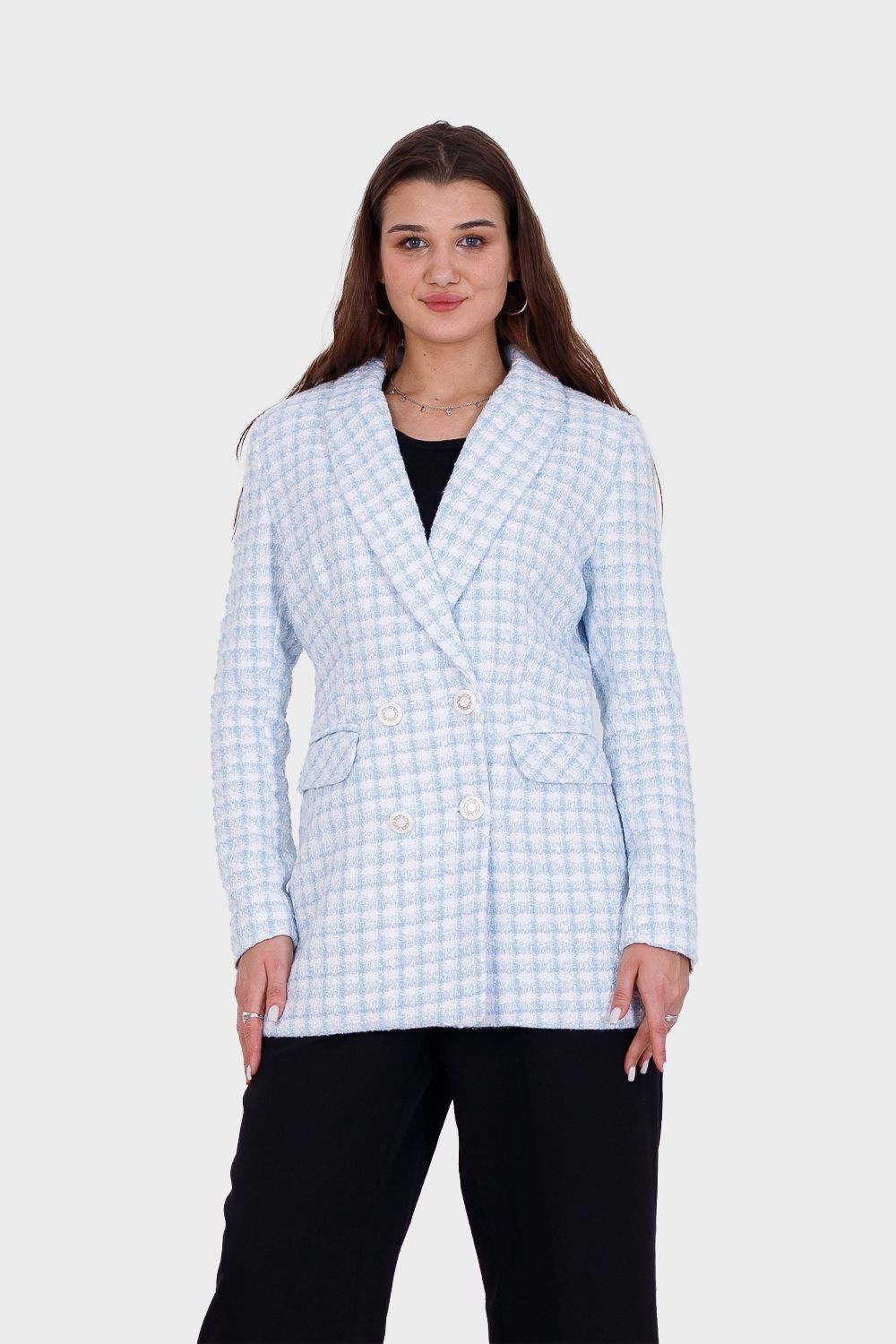 Miss Venus Wool Checkered Blazer