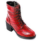 XO Style Embossed Leather Half Boot