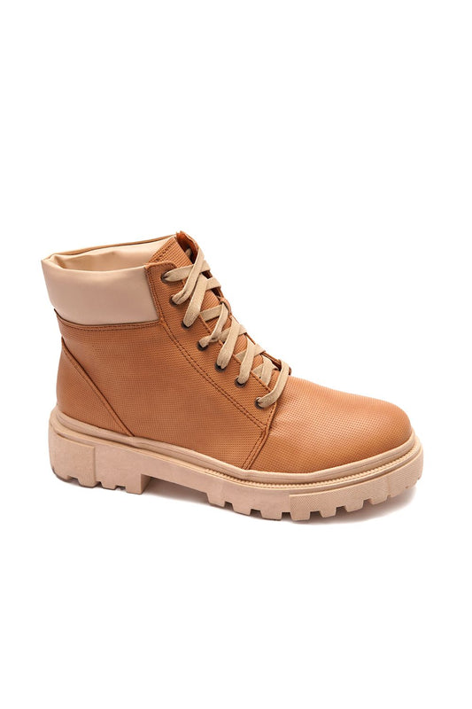 XO Style Casual Lace-Up Ankle Boots