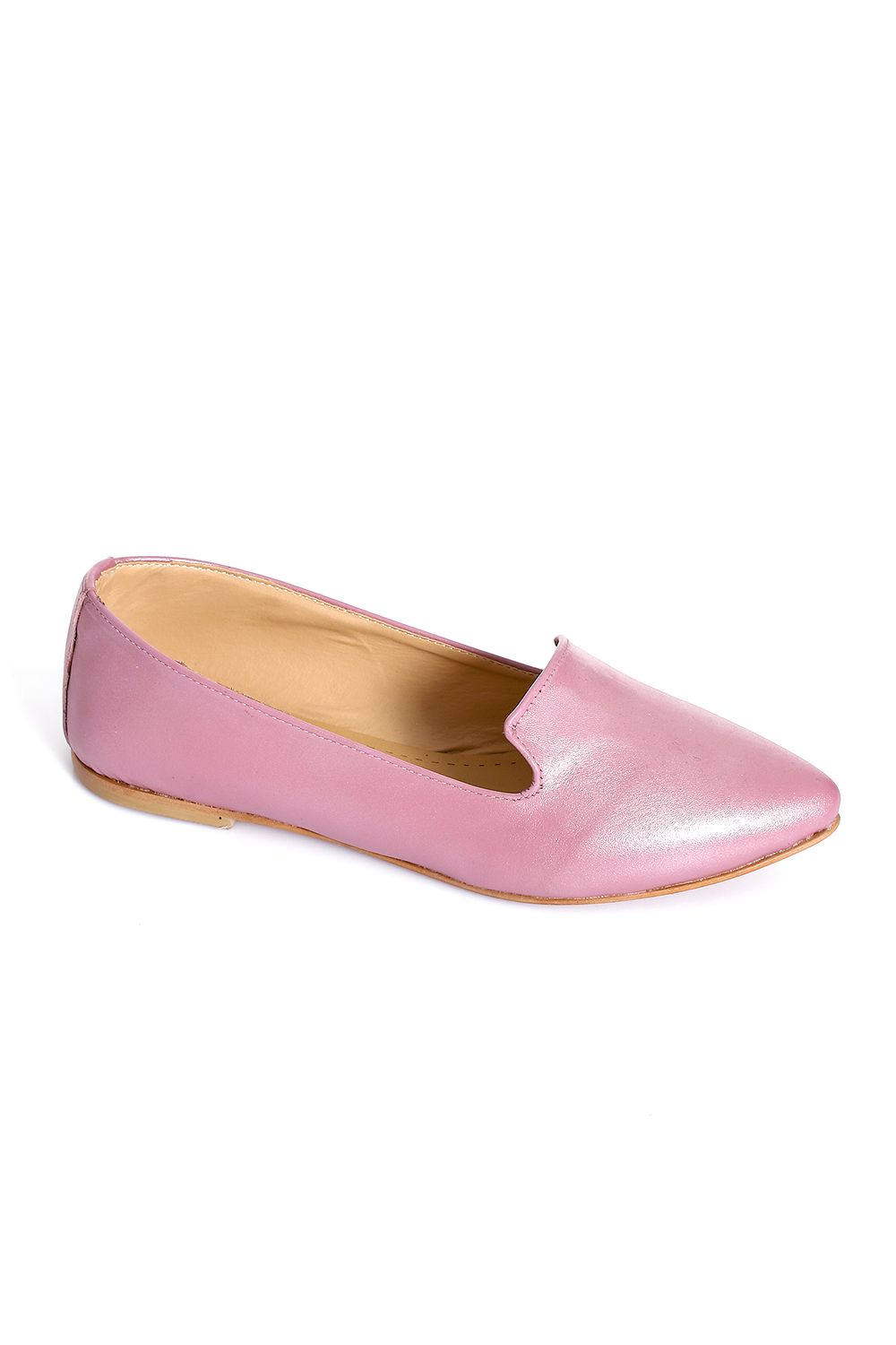 Pointed Toe Cap Genuine Leather Ballerina