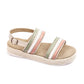 XO Style Comfy Striped Leather Sandal