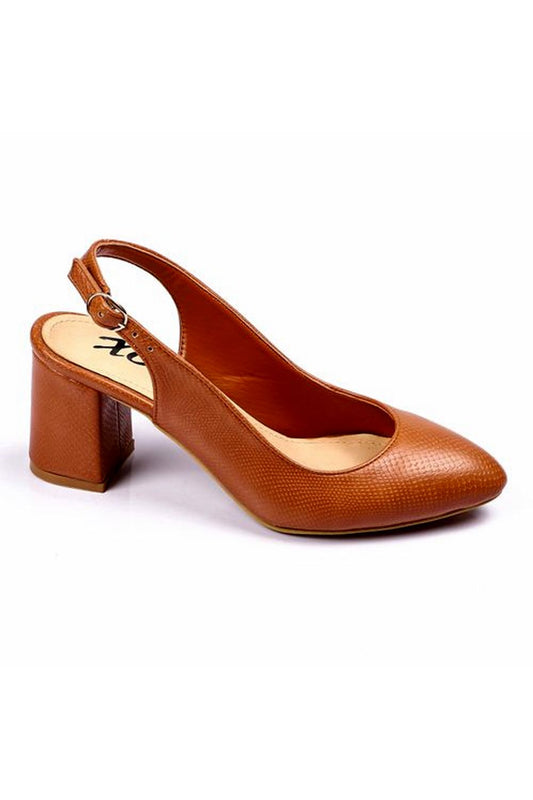 Flocked Leather Heeled Shoes