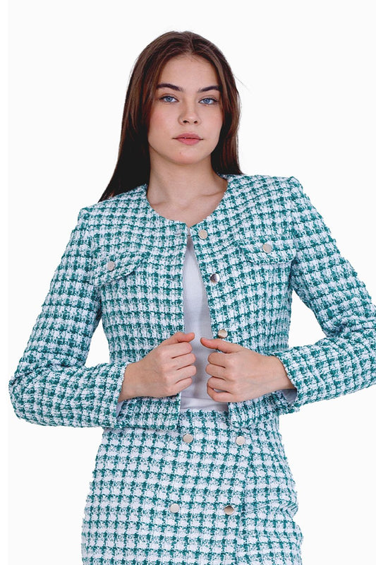 Elegant Checkered Jacket