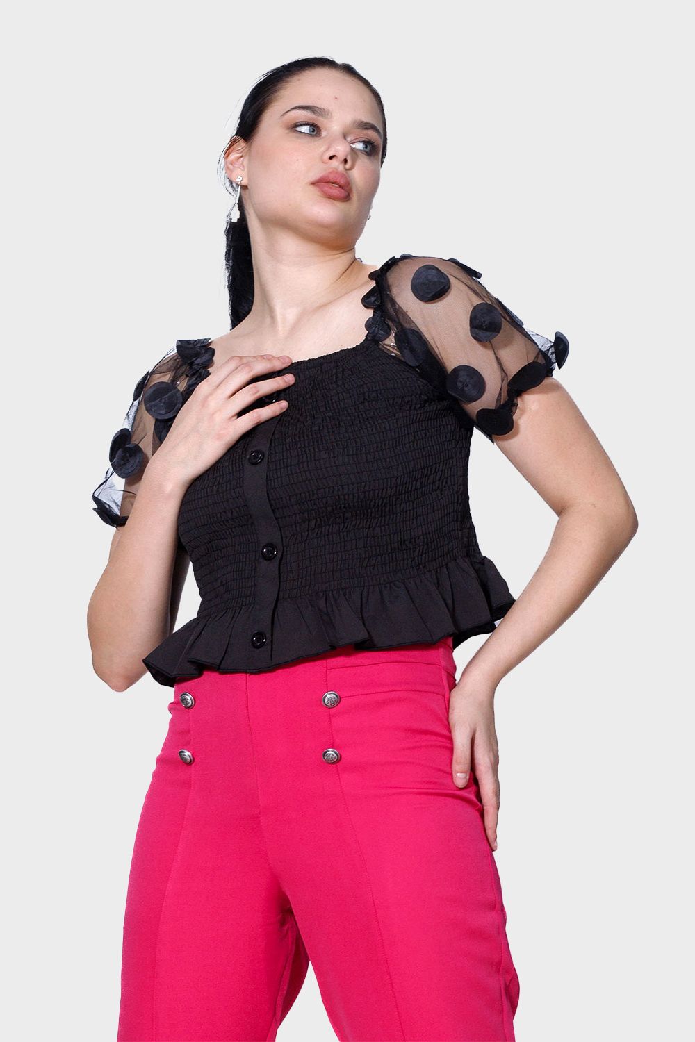 Miss Venus Shirred Blouse