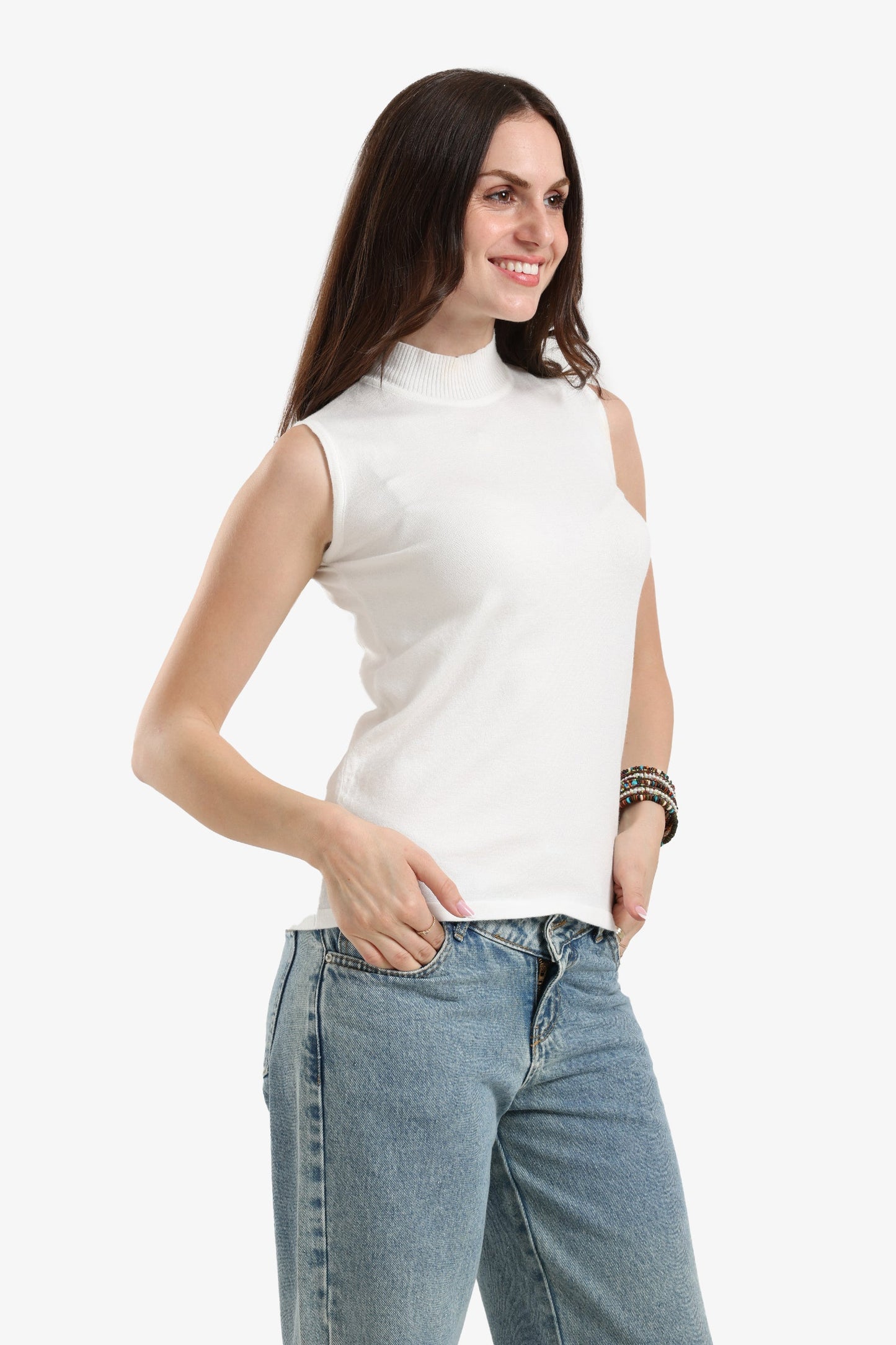 Sleeveless Slip-On Pullover