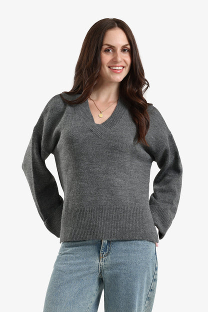 Folded Hem Wool Pullover
