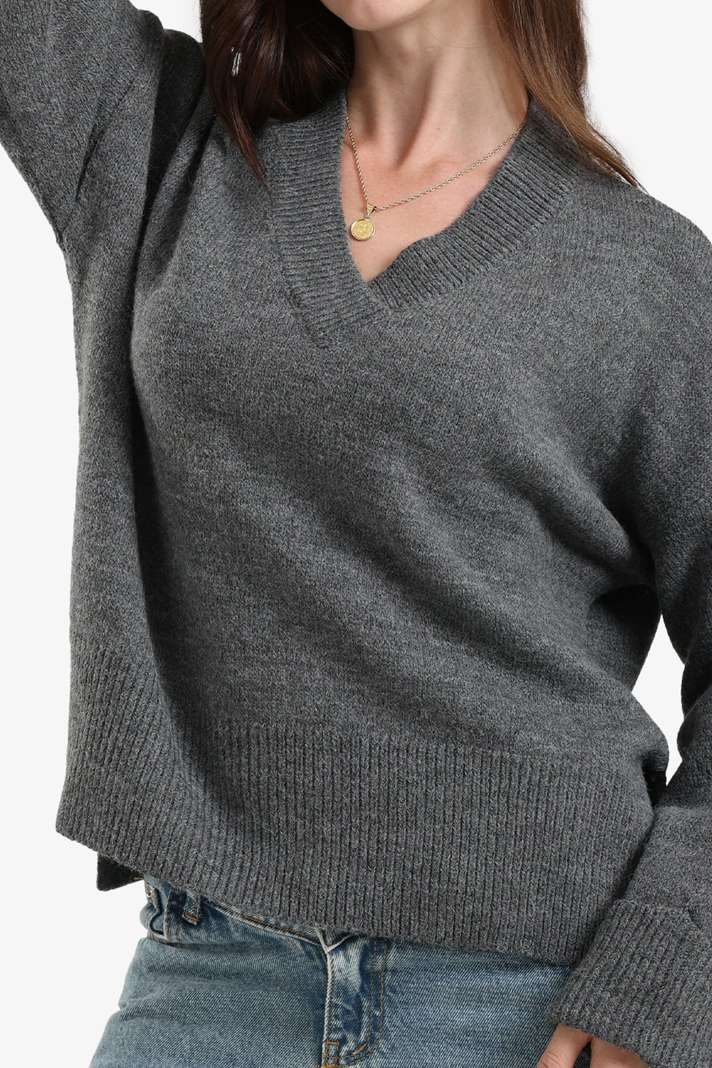 Folded Hem Wool Pullover