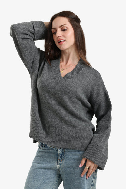 Folded Hem Wool Pullover