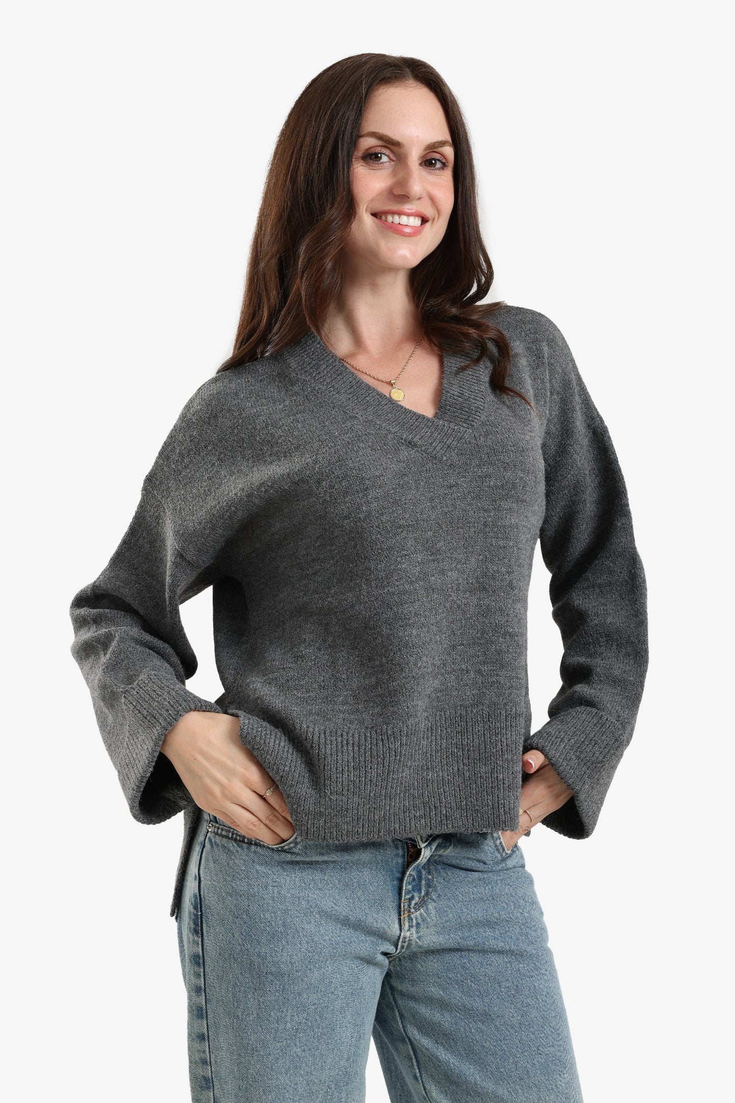 Folded Hem Wool Pullover