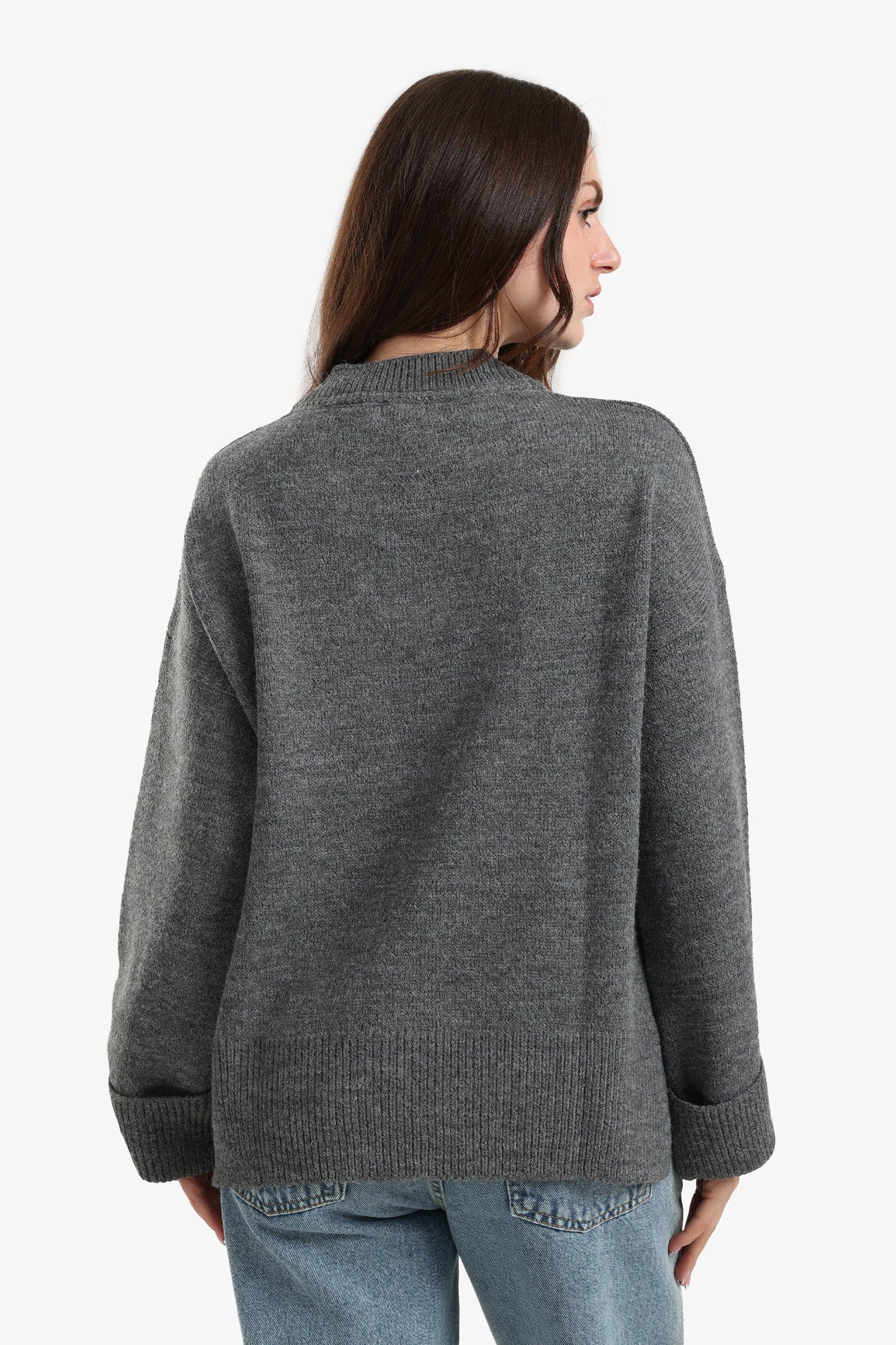 Folded Hem Wool Pullover