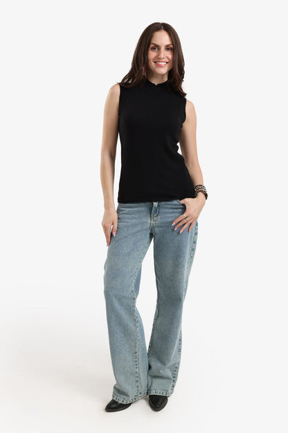 Sleeveless Slip-On Pullover