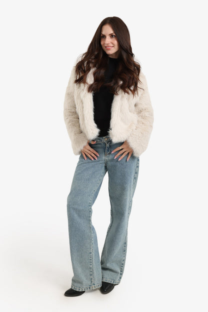Open Neckline Fur Jacket