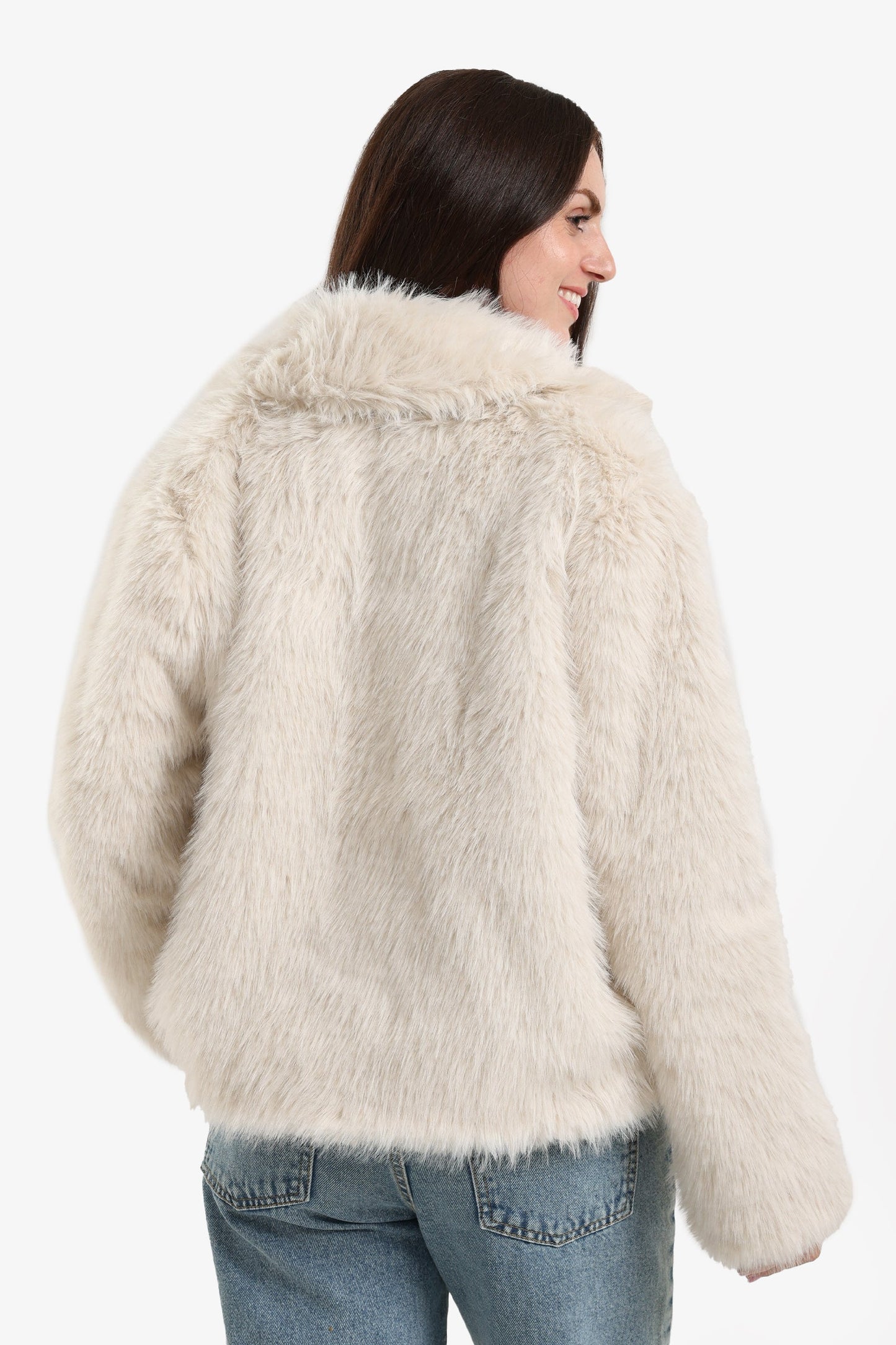 Open Neckline Fur Jacket