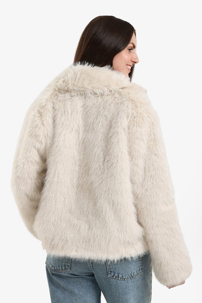 Open Neckline Fur Jacket
