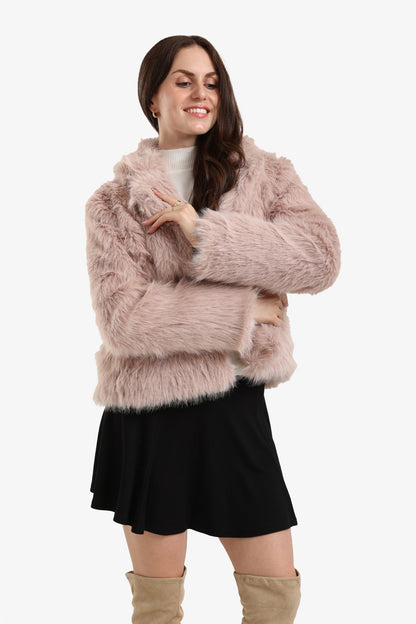 Open Neckline Fur Jacket
