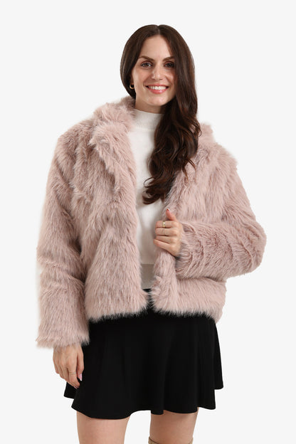 Open Neckline Fur Jacket