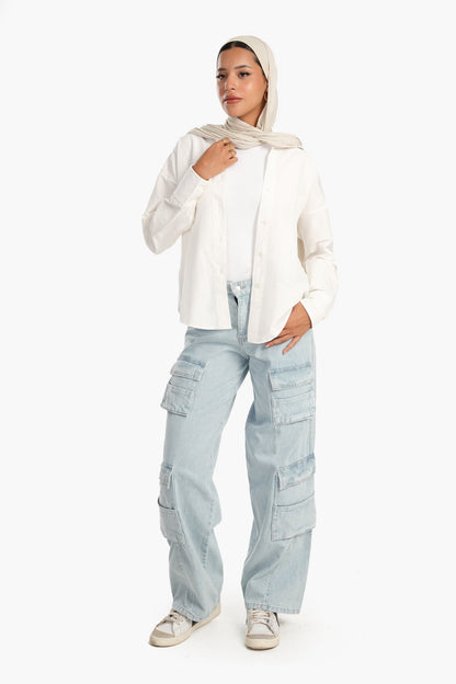 قميص أساسي من مزيج القطن