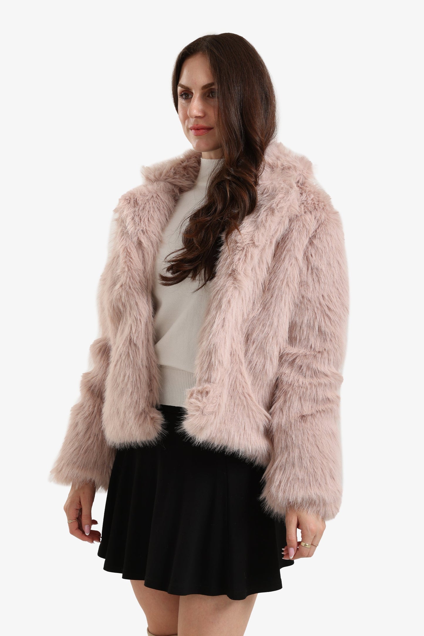 Open Neckline Fur Jacket