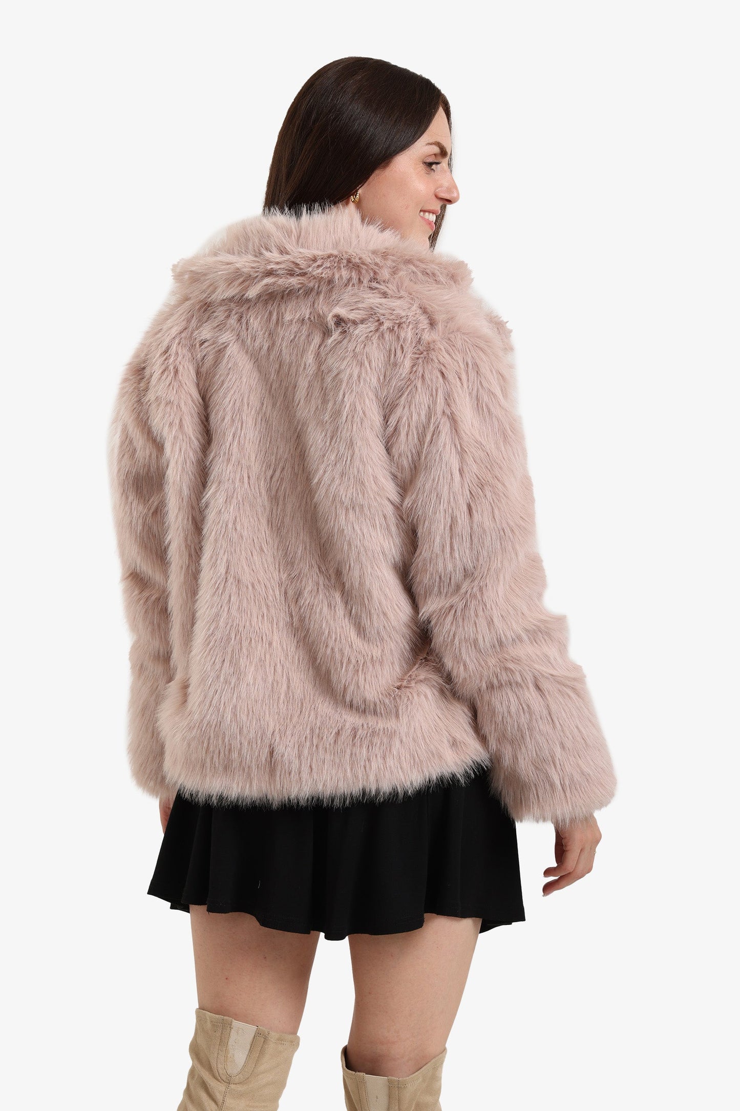 Open Neckline Fur Jacket