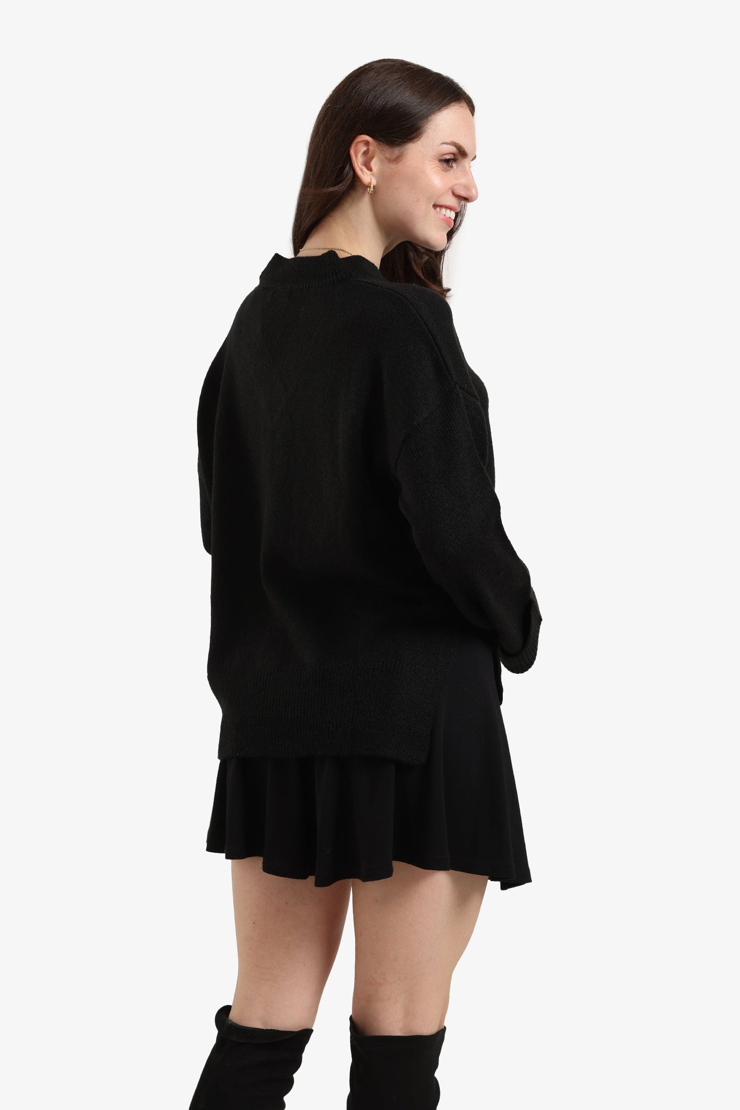 Folded Hem Wool Pullover