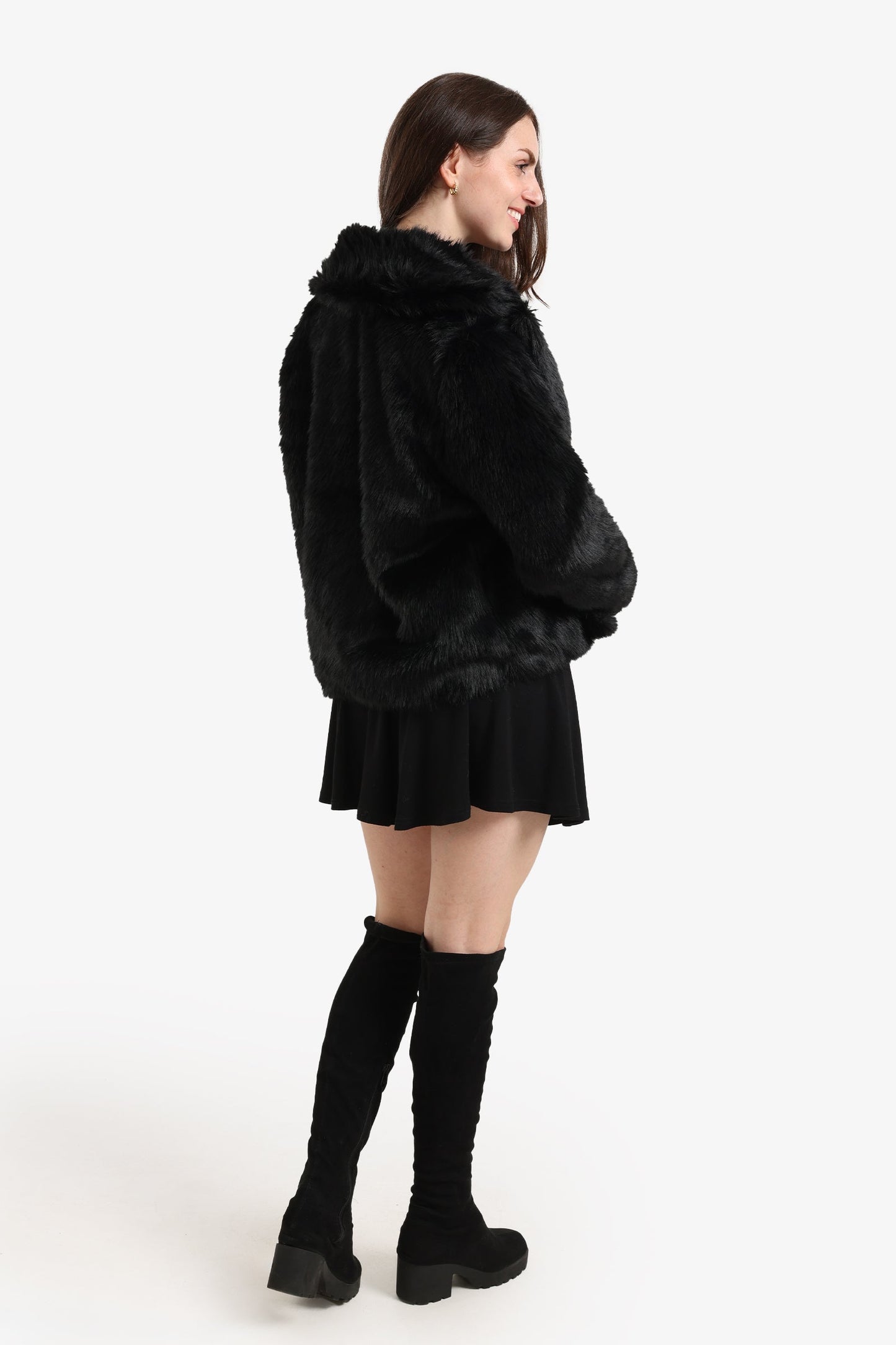 Open Neckline Fur Jacket