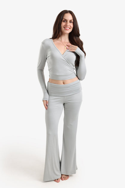 Tie-Back Wrap Lounge Top