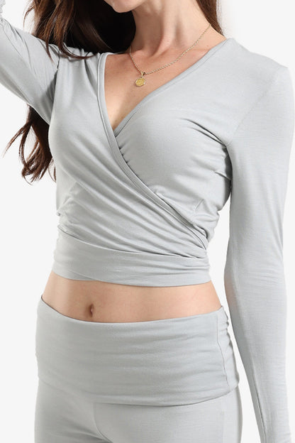 Tie-Back Wrap Lounge Top