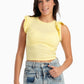 Light Yellow Ruffle Cap Sleeve Top