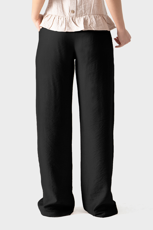 بنطلون أسود واسع الساق