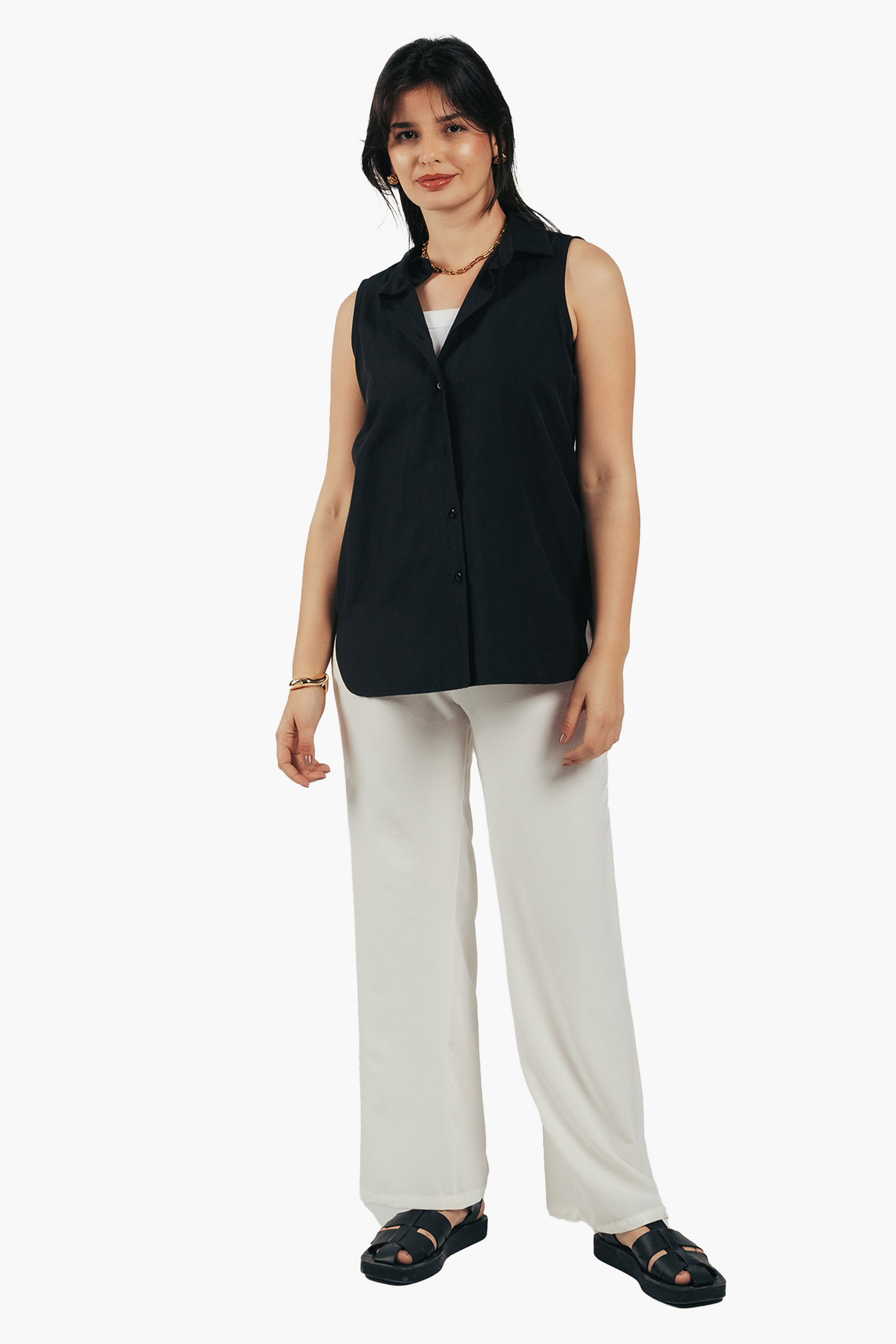 Poplin Sleeveless Shirt