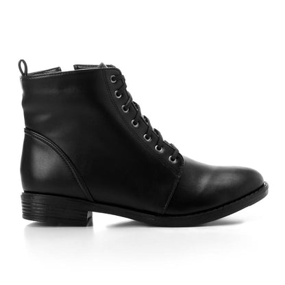 Side Zipper Boots with Lace-up