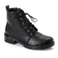 Black Casual Lace-up Half Boot