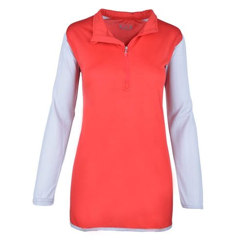 Red Bi-Toned Sportive Quarter Zip Sweatshirt