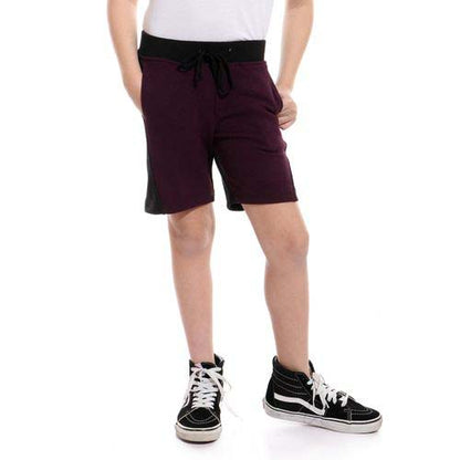 Bi-Tone Elastic Waist Sweat Short for Boys - شورت رياضي بخصر مطاطي ثنائي اللون للأولاد