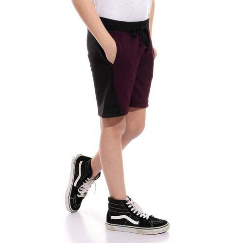 Bi-Tone Elastic Waist Sweat Short for Boys - شورت رياضي بخصر مطاطي ثنائي اللون للأولاد