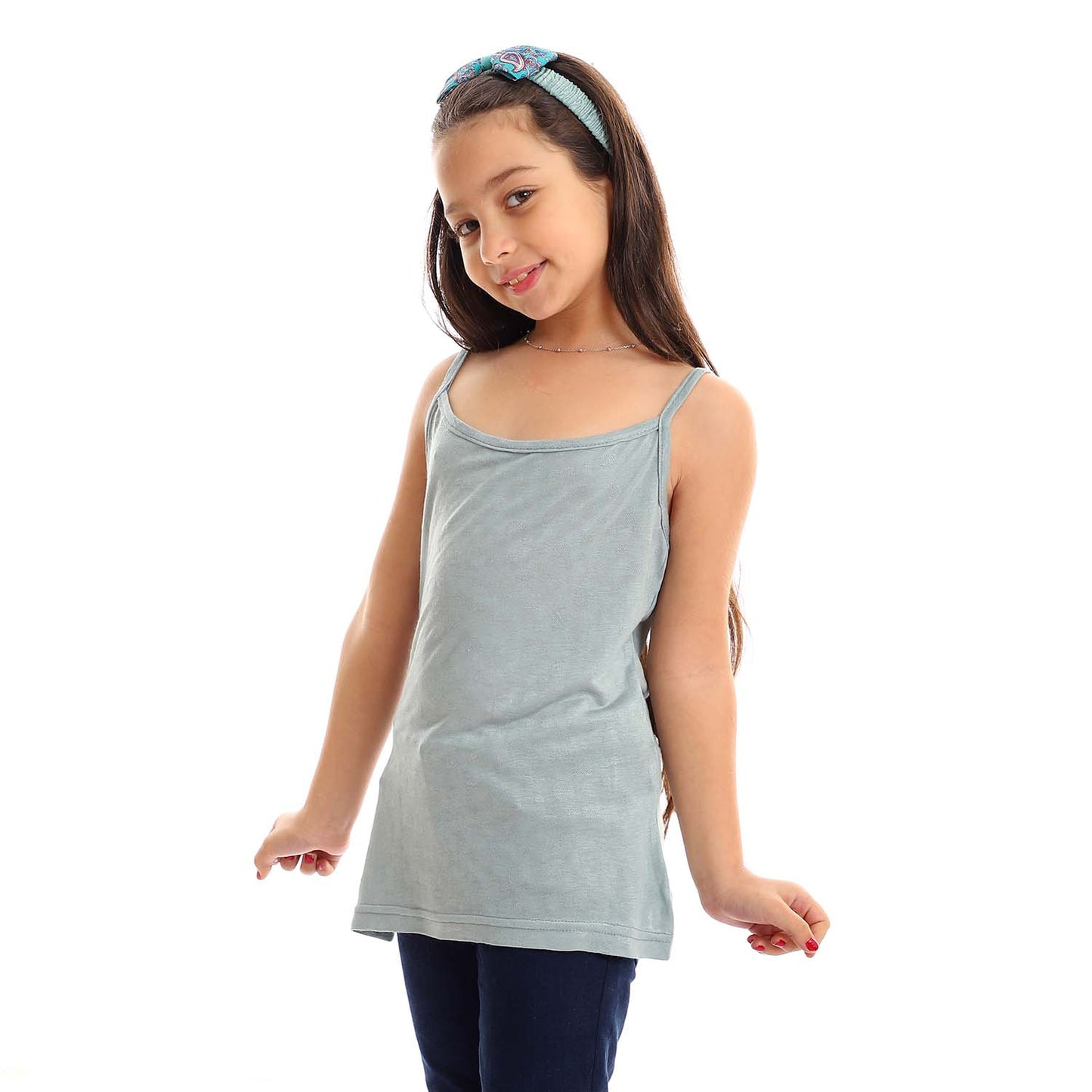 Girls Spaghetti Sleeves Tank Top - توب بحمالات للبنات