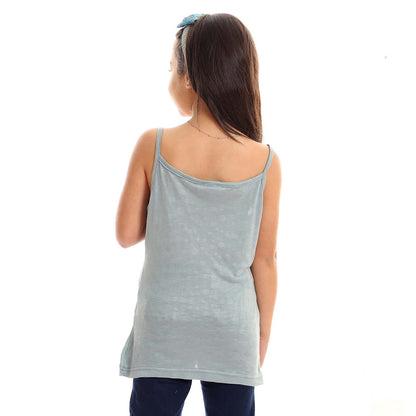 Girls Spaghetti Sleeves Tank Top - توب بحمالات للبنات