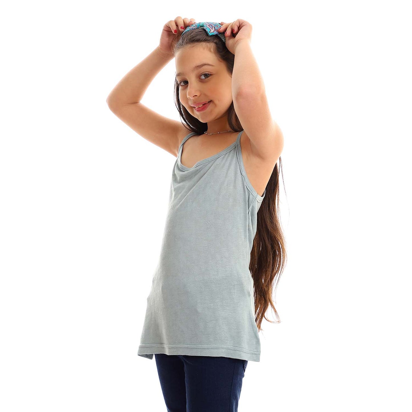 Girls Spaghetti Sleeves Tank Top - توب بحمالات للبنات