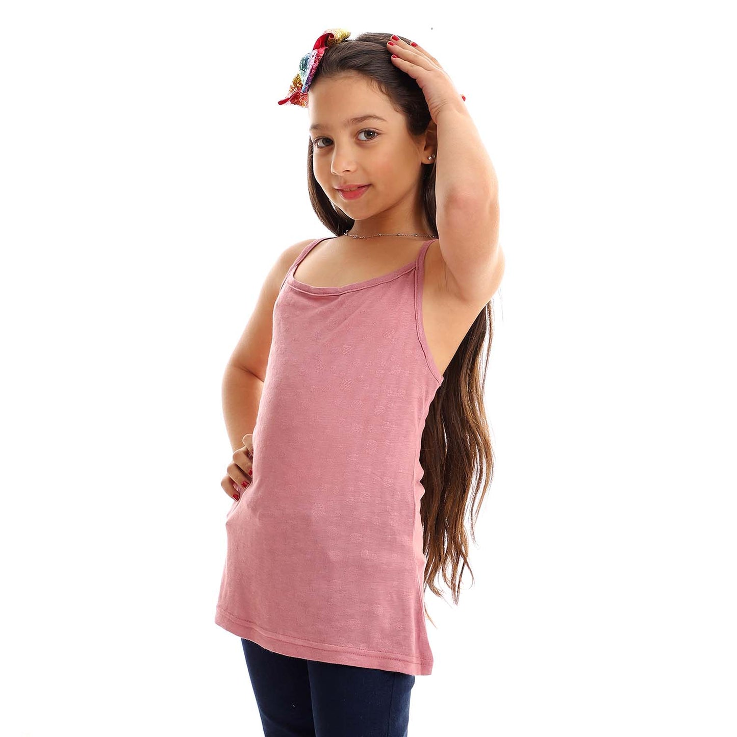 Girls Spaghetti Sleeves Tank Top - توب بحمالات للبنات